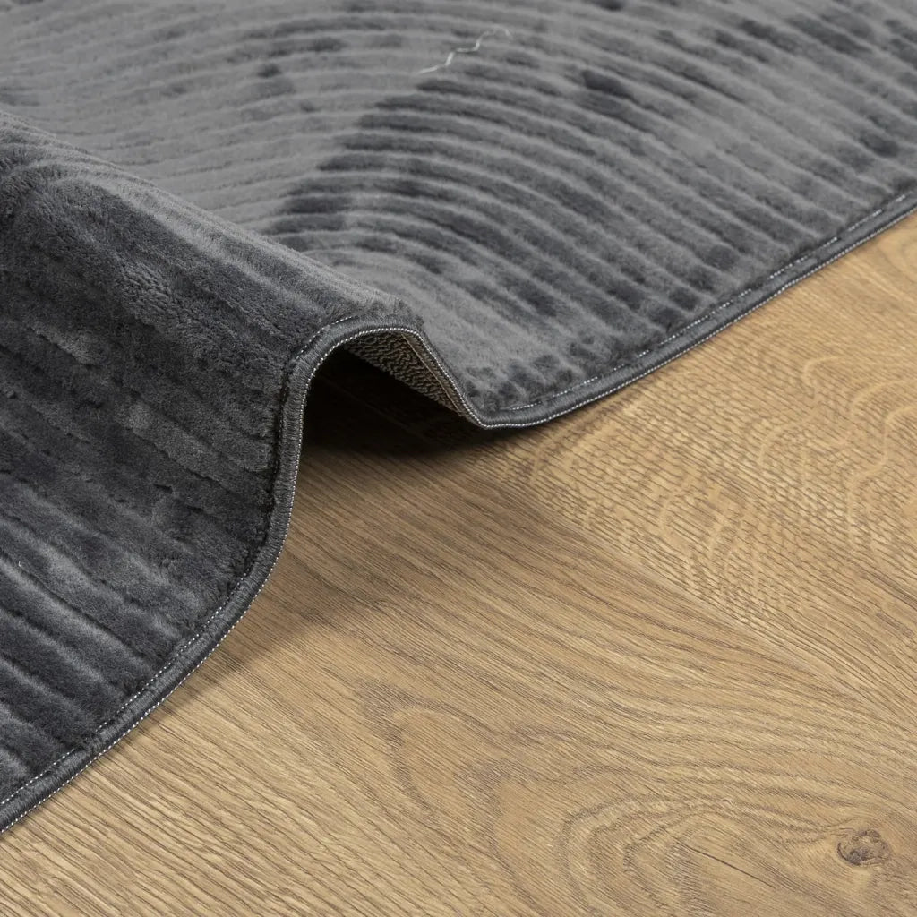Tappeto IZA a Pelo Corto Aspetto Scandinavo antracite 140x200cm 375429