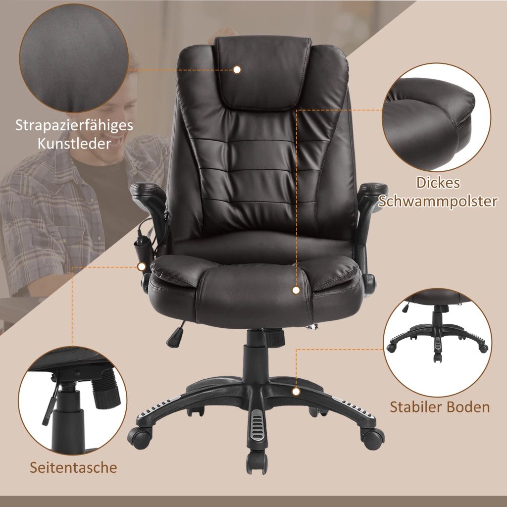 SEDIA DA UFFICIO massaggiante 54 cm marrone in plastica