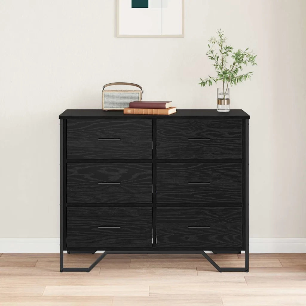 Cassettiera con cassetto 2 pz Rovere Nero 91 x 35,5 x 74,5 cm CFW4713058