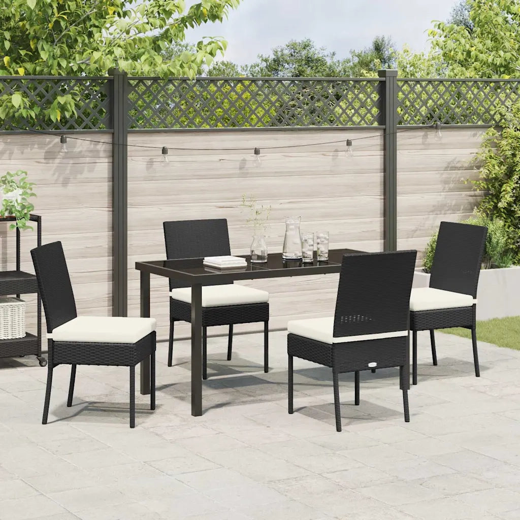 Set da Pranzo per Giardino 5 pz | Set Salotto da Giardino Nero