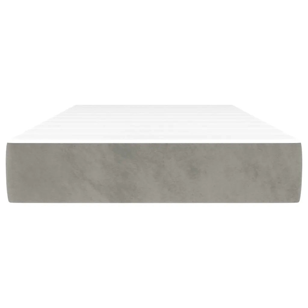Materasso a Molle Insacchettate Rigidità Media Grigio Chiaro 80x200x20 cm in Velluto 347688