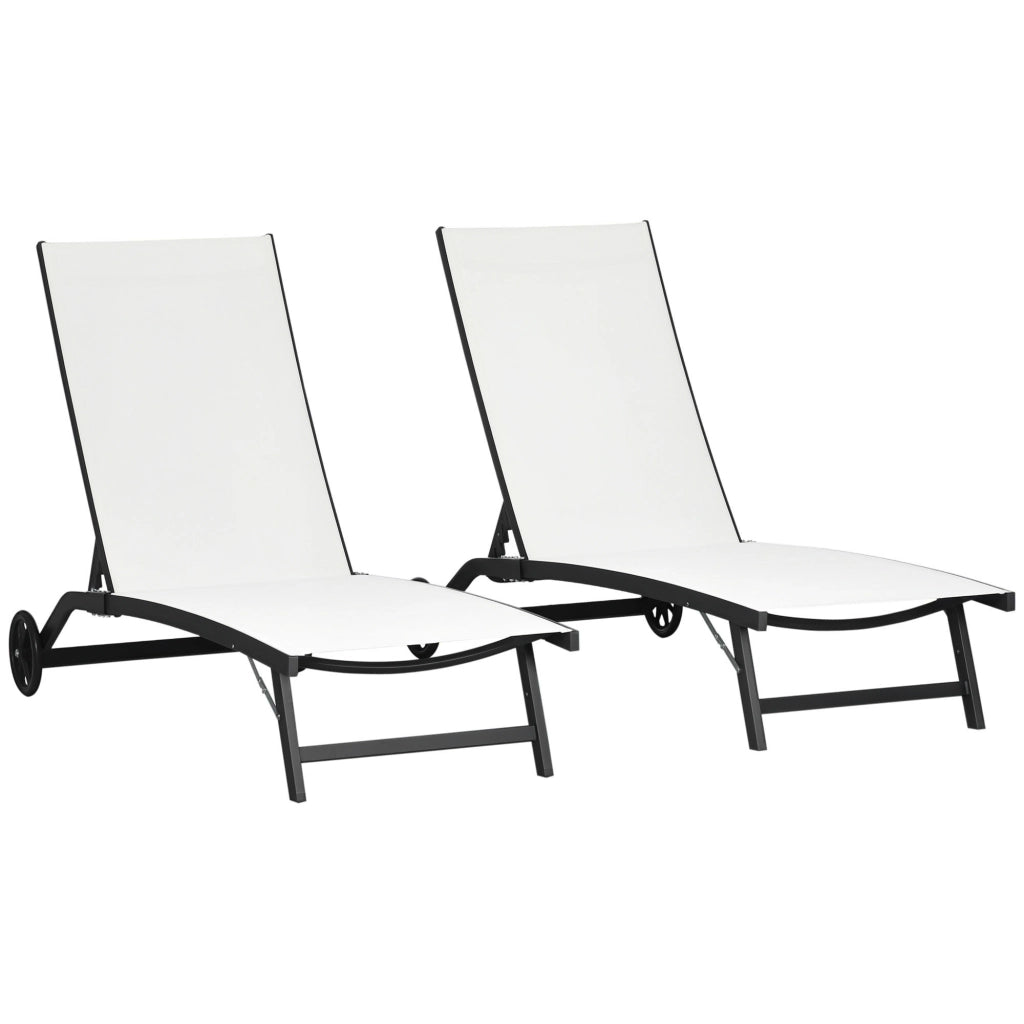 Lettino Prendisole con Schienale Reclinabile ¨C Minimal ¨C Alluminio e Tessuto Crema 66x165x102 cm