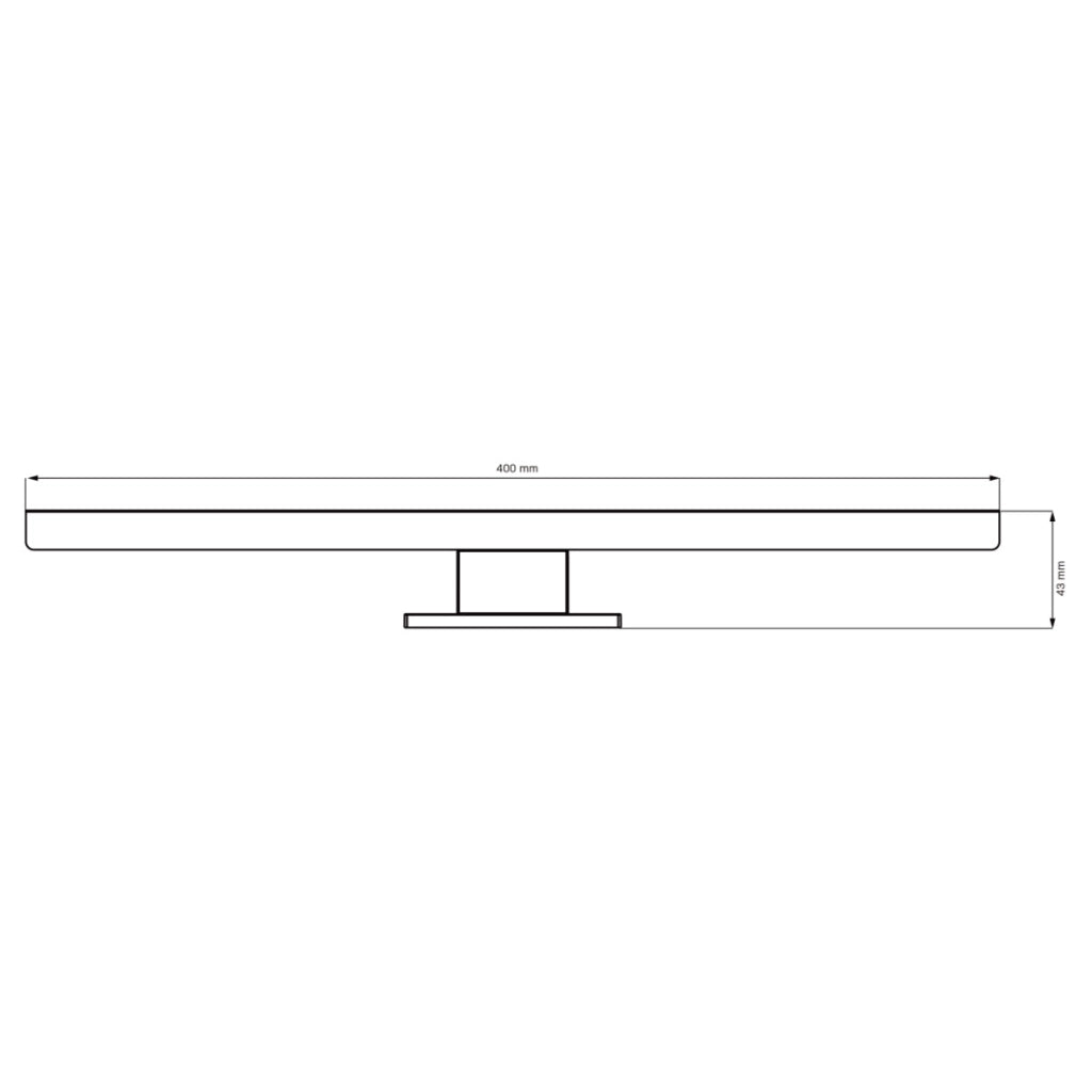 Applique bagno specchio LED 8W 4000K nera 40cm IP44