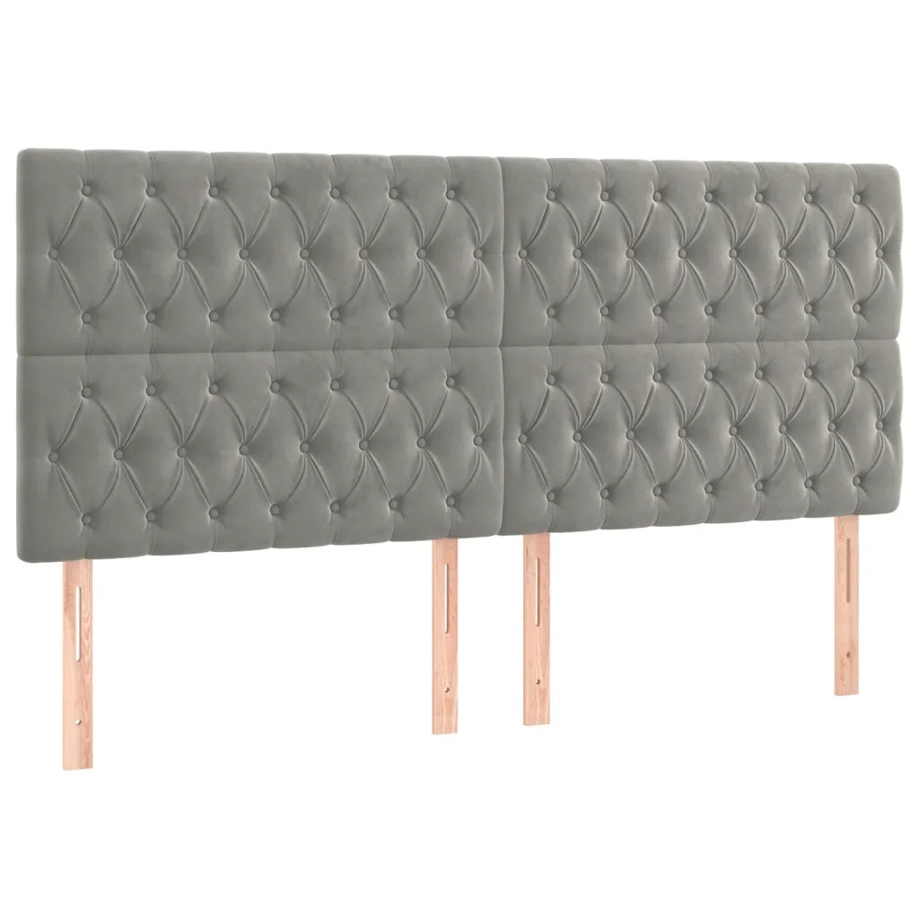 Giroletto a Molle con Materasso Grigio Chiaro 200x200cm Velluto 3129411