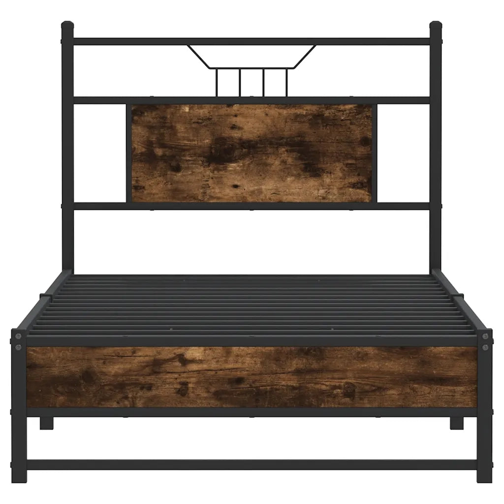 Giroletto senza Materasso-Struttura Letto Rovere Fumo 75x190 cm in Truciolato 143536