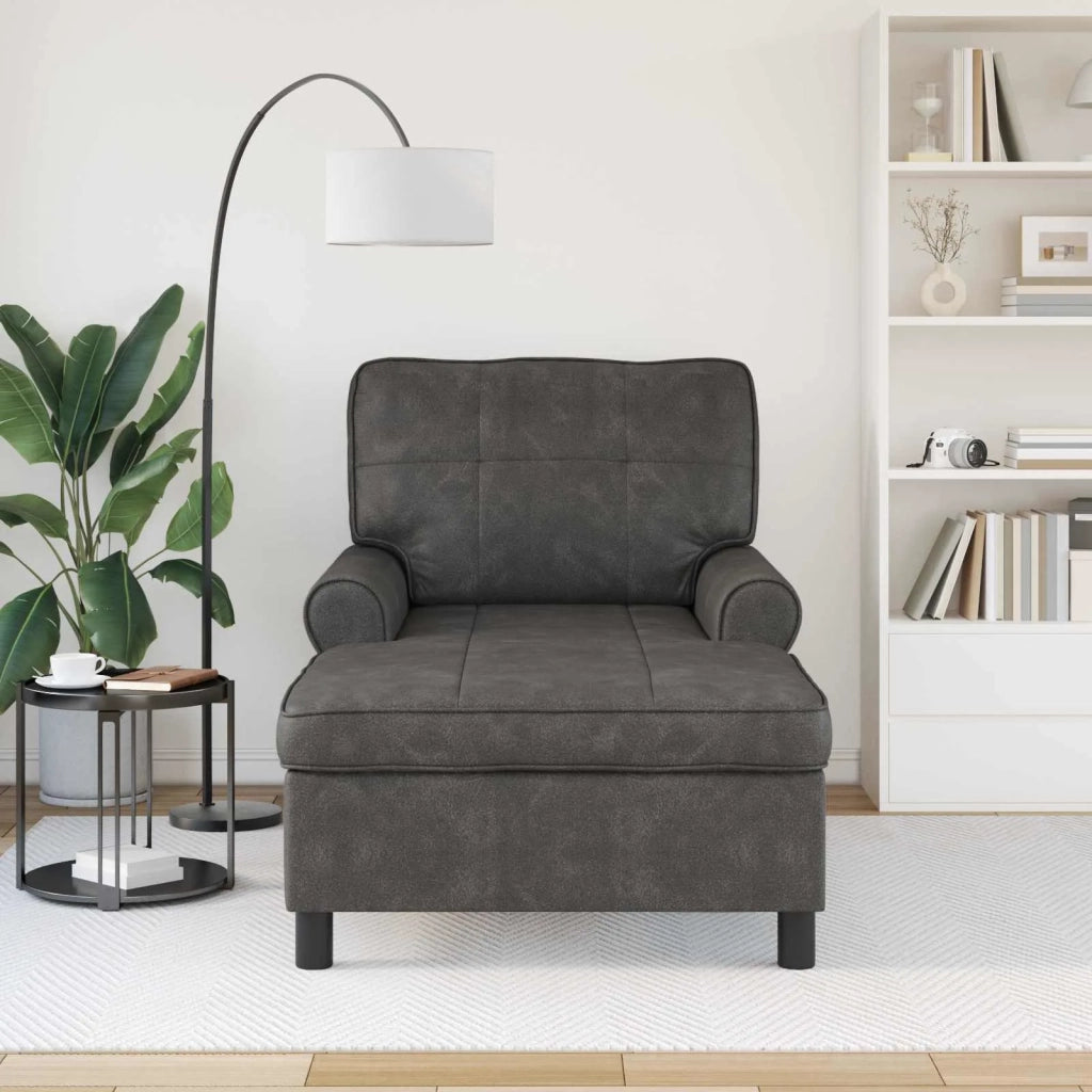 Chaise Lounge | Sedia a Sdraio con cuscino Nero 91 x 157 x 91 cm Pelle Sintetica CFW6751806