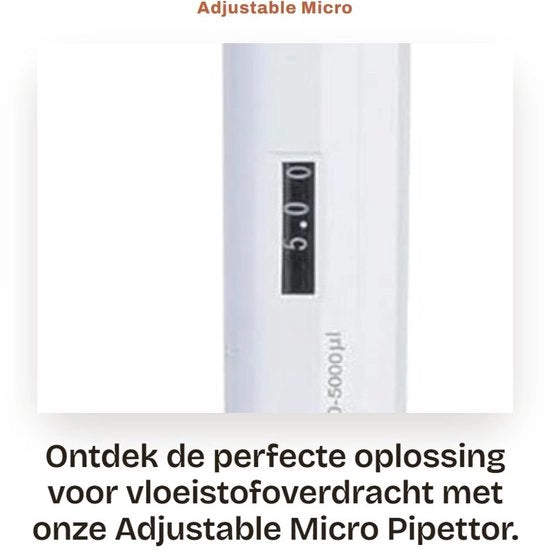 Pipettatore Adattabile 1000-5000ul - Manico Ergonomico - Valori di Misura Intuitivi - Strumento di Calibrazione - Prelevamento di Fluidi - Idoneo per Ricerca - Micropipetta