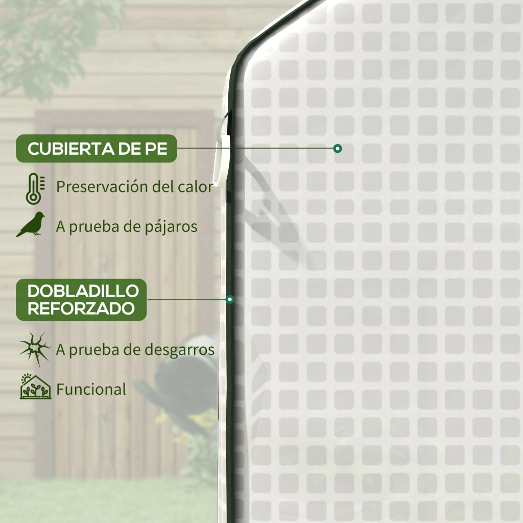 Serra da giardino con finestra e porta a rullo ¨C Minimal ¨C 140x143x190 cm bianco