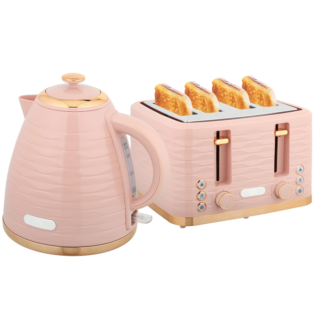 Tostapane e Bollitore 2 in 1 ¨C Minimal ¨C Rosa, 7 livelli tostatura, funzione scongelamento e riscaldamento