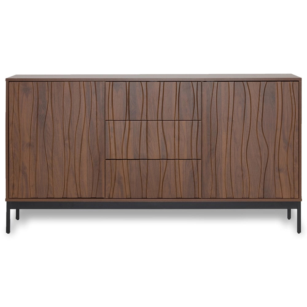 Credenza 150cm ¨C Xylo ¨C Rovere Scuro, 3 Cassetti, Legno, Soggiorno, Ingresso