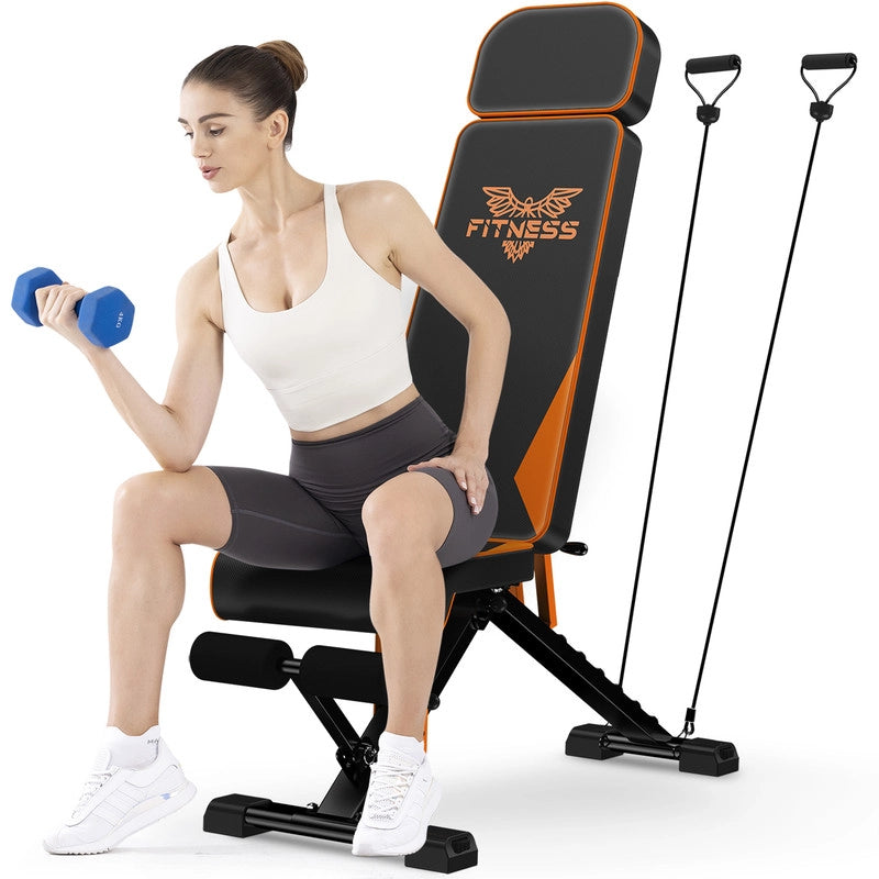 Panca per pesi regolabile, pieghevole,  Panca per pesi piana inclinata e declinata per allenamento completo del corpo per palestra domestica