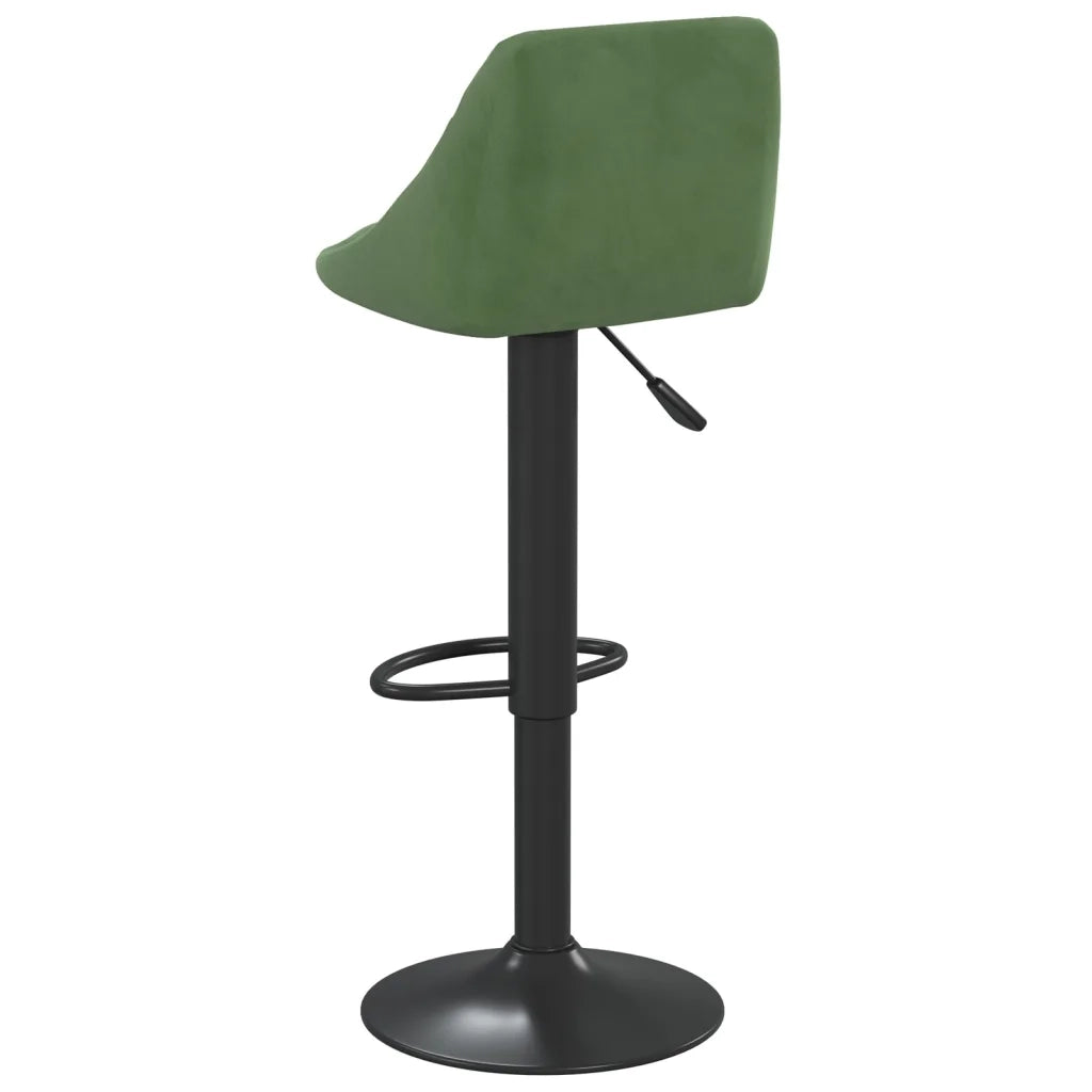 Sgabello da Bar Verde Scuro in Velluto 335341