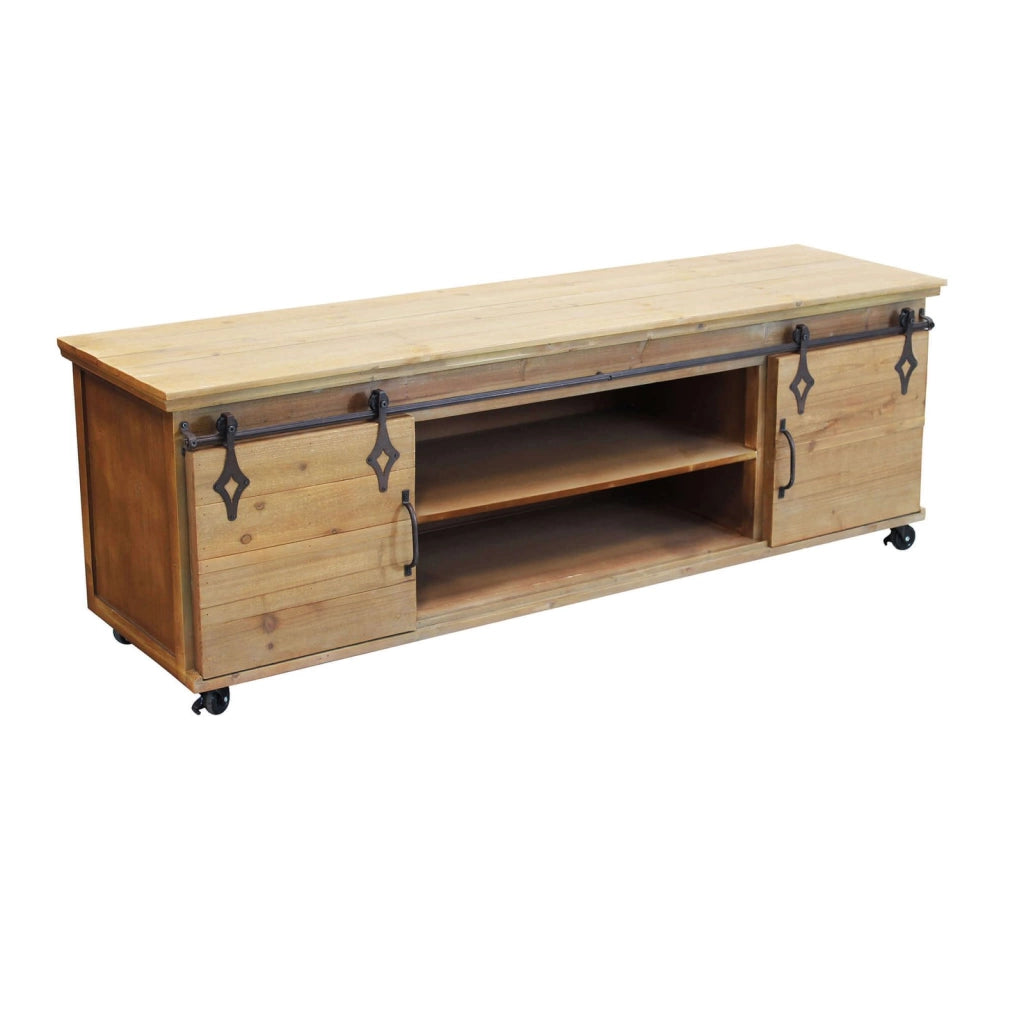 Porta tv per soggiorno Industrial in Legno Metallo cm 151x45x52 - HUGHIE