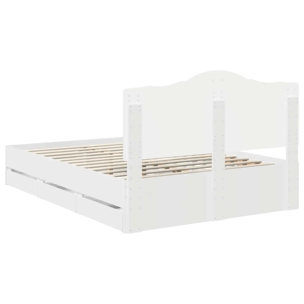 Letto matrimoniale | Letto per adulti | Struttura del letto Bianco 160 x 200 cm Legno Ingegnerizzato