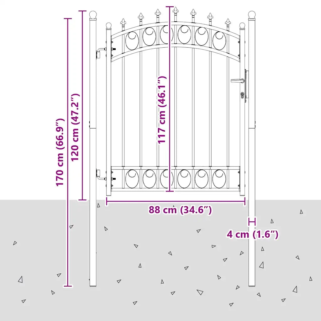 Cancello della recinzione con punte EMMEN 150 x 100 cm 42008989