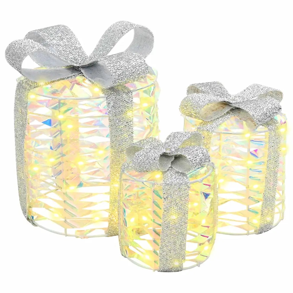 Decorazione Scatola Regalo con 60 LED 3 pcs 20 x 20 x 20 cm PET 42019088