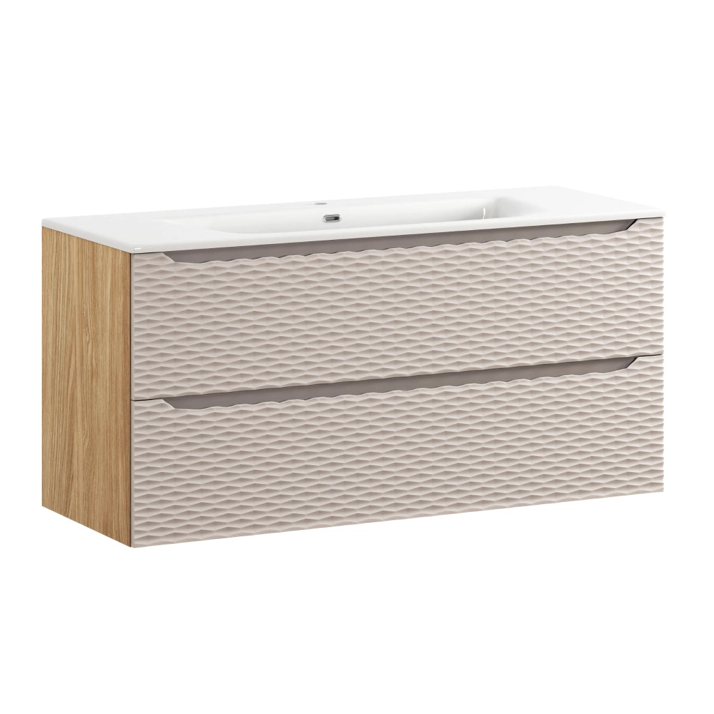 Set mobili bagno 120 cm con lavabo per mobile SKY Ocean Beige 120 x 1401 x 46 cm