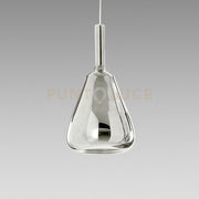OFELIA S/11 - VETRO CROMO SPECCHIATO E PORTALAMPADA BIANCO 1 LUCE ATTACCO E27 CAVO TRASPARENTE SENZA BASE DI ATTACCO D.20CM H.38,2CM