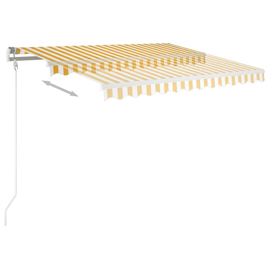 Tenda Automatica con Sensore Vento LED 300x250 cm Gialla/Bianca 3068873