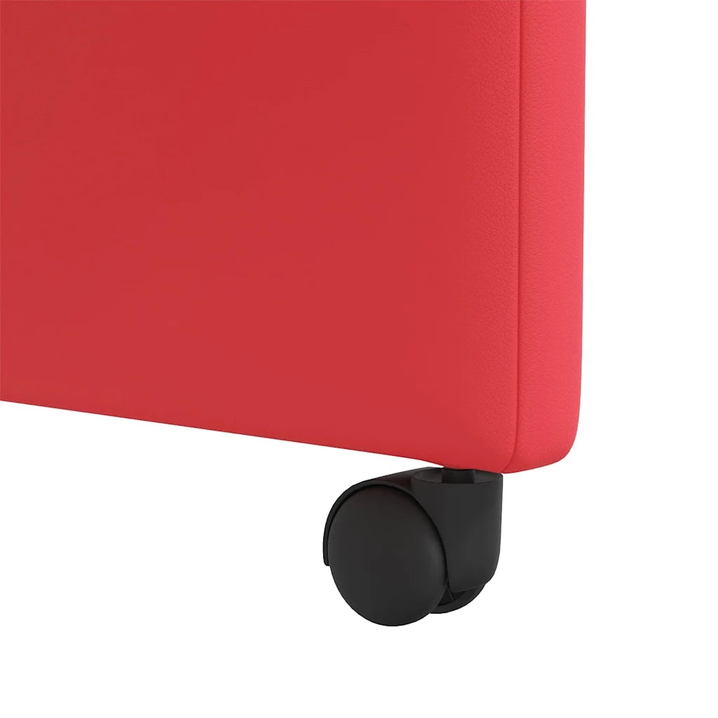 Sedie da Pranzo con Ruote con ruote 2 pcs Rosso 57 x 66 x 94 cm 42017821