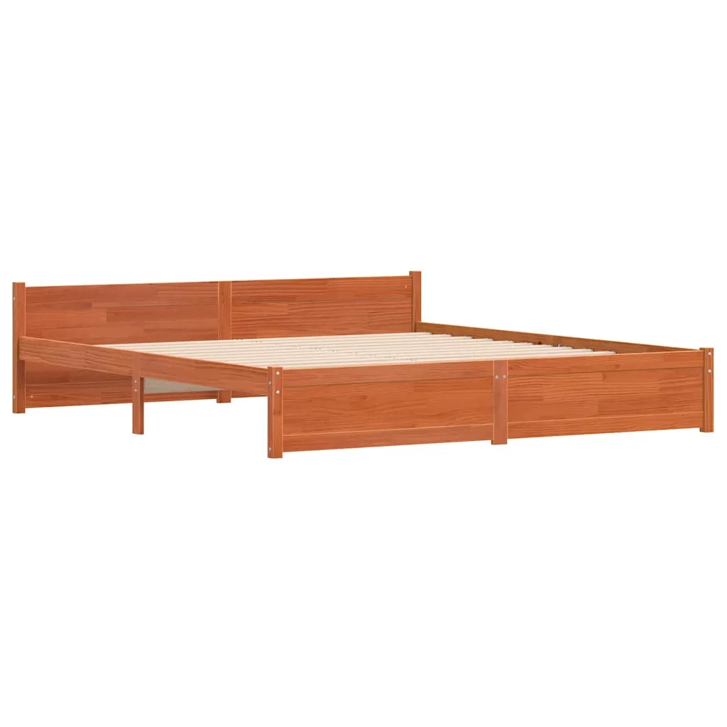 Struttura del letto-Giroletto Marrone cerato 205,5 x 205,5 x 51 cm