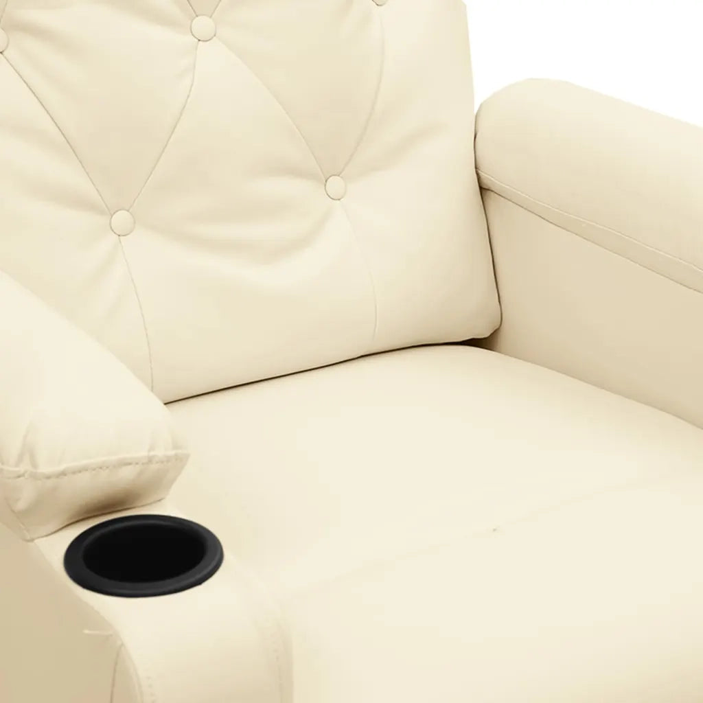 Poltrona | Sedia Relax Reclinabile Elettrica Crema in Similpelle
