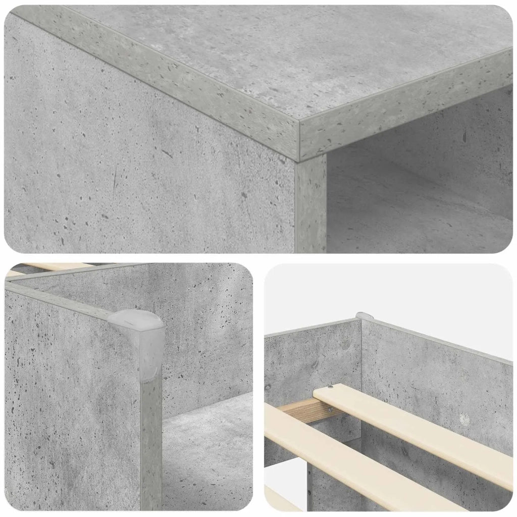 Struttura Letto Loft con Mobile 3 pz Grigio Cemento 3423409