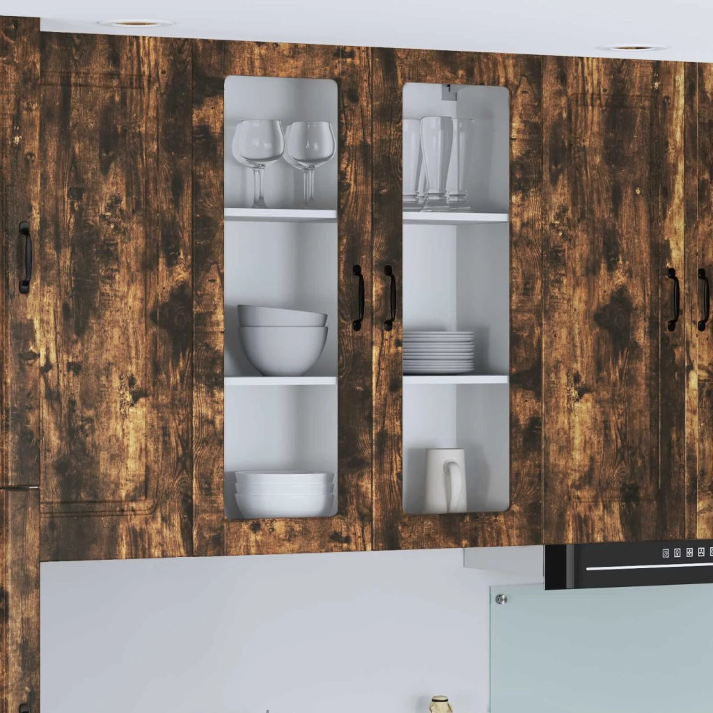 Mobile in vetro da parete LUCCA Rovere Fumo 80 x 31 x 100 cm 885160