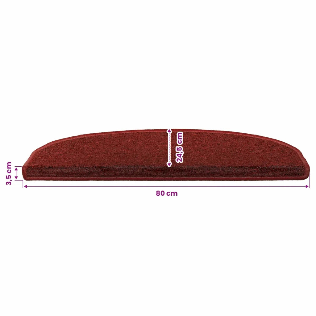Tappetini per scale autoadesivi 15 pcs Rosso Bordeaux 42038649