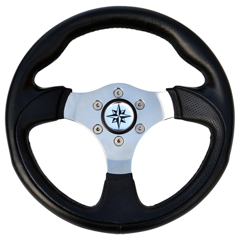 RUOTA TIMONE T12 NERO Ø MM.300 BLACK T12 STEERING WHEEL MM.300