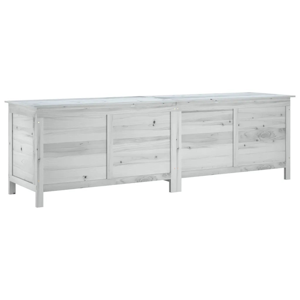 Contenitore da Giardino Bianco 198,5x50x56,5 cm Massello Abete 364761
