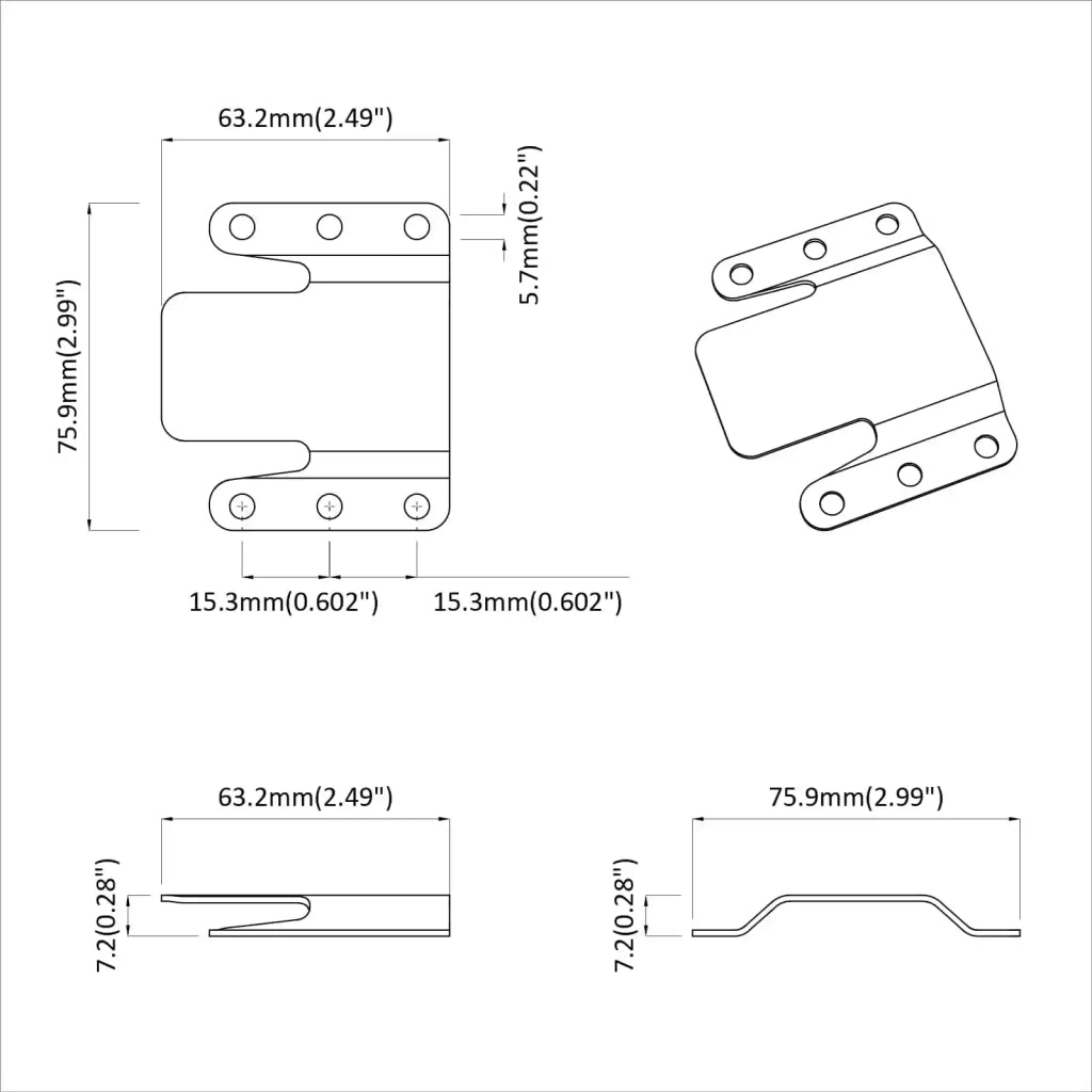 Staffa di Montaggio Flush 419 pz Argento 75 x 66 x 1,4 mm CFW4705215