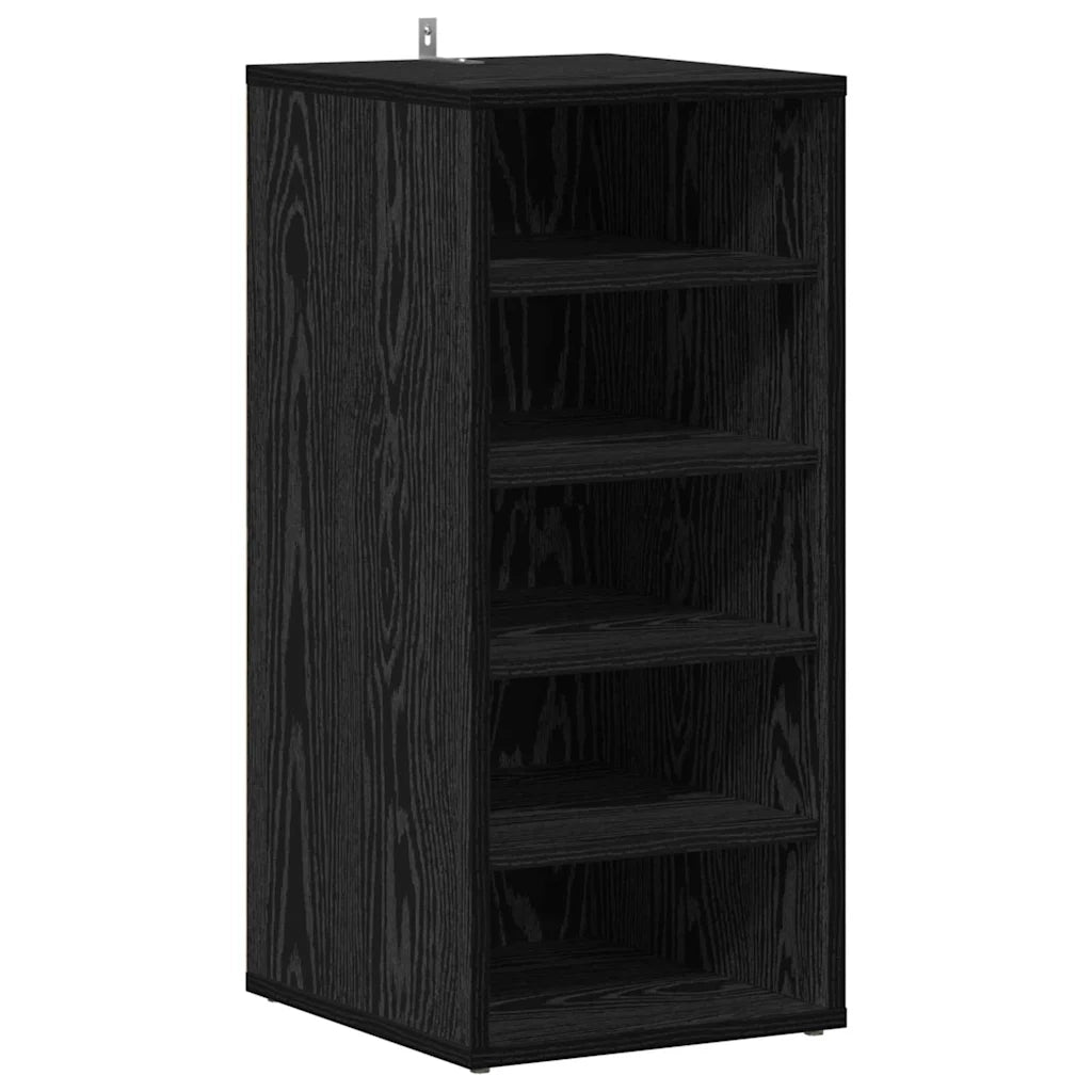 Mobile per scarpe-Scarpiera Rovere Nero 32 x 35 x 70 cm Legno multistrato