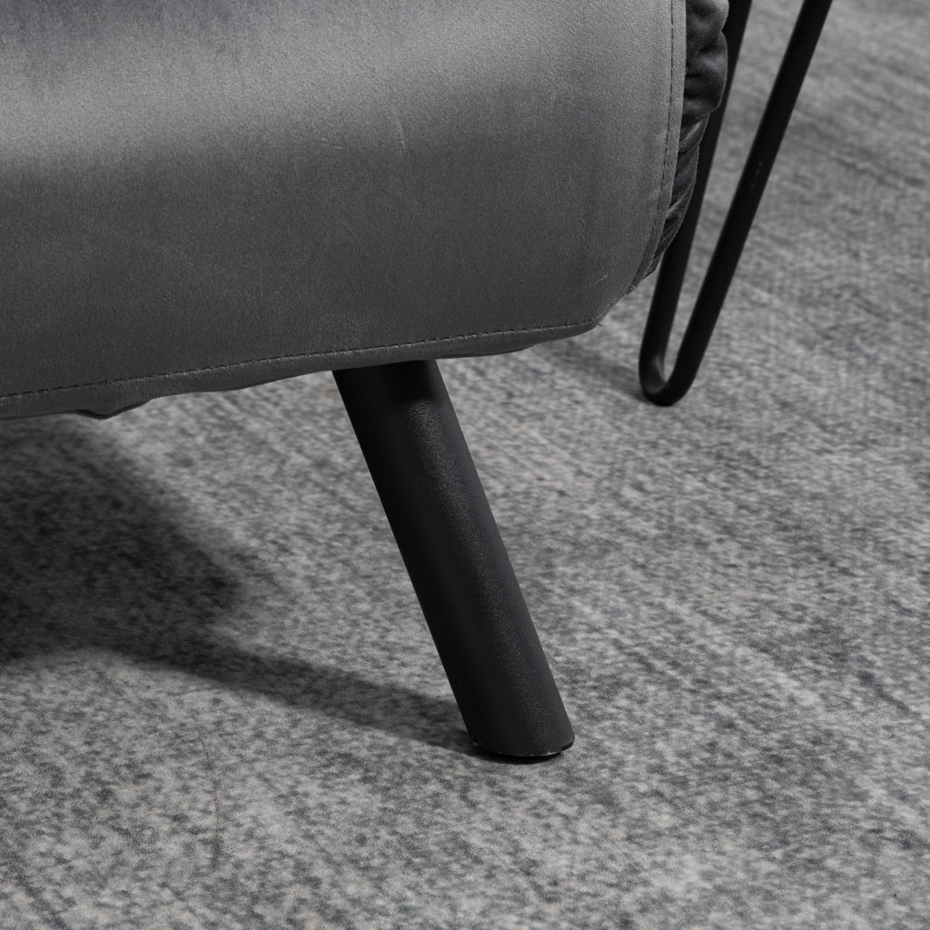 Divano letto 2 posti con schienale regolabile e 2 cuscini ¨C Zephmum ¨C Grigio