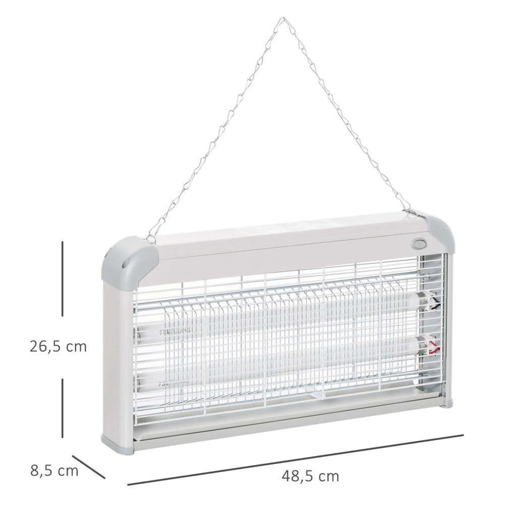 Lampada Antizanzare Elettrica 30W UV ¨C zephmum ¨C 48.5x8.5x26.5 cm Grigio