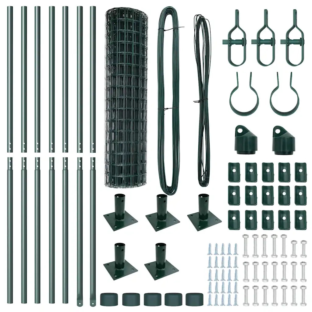 Recinzione da Giardino | Recinzione con Posto Verde 0,8 x 10 m Acciaio e PVC