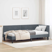 Cornice del letto ad angolo Grigio scuro 90 cm x 190 cm Velluto 42016217