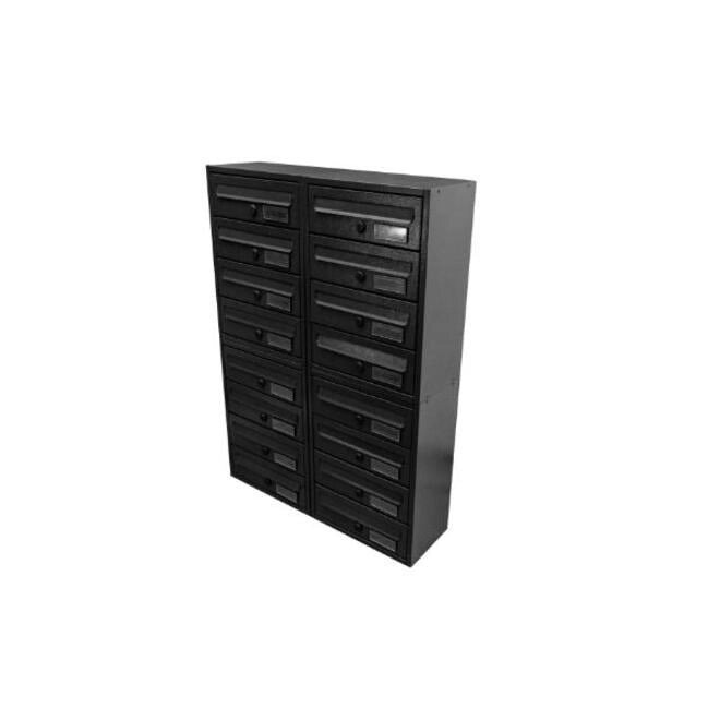 Casellario Postale da Esterno MODULARE BoxoB Imperium 983 Con Cilindretti Numerati (RAL 7021) - 8 Comparti