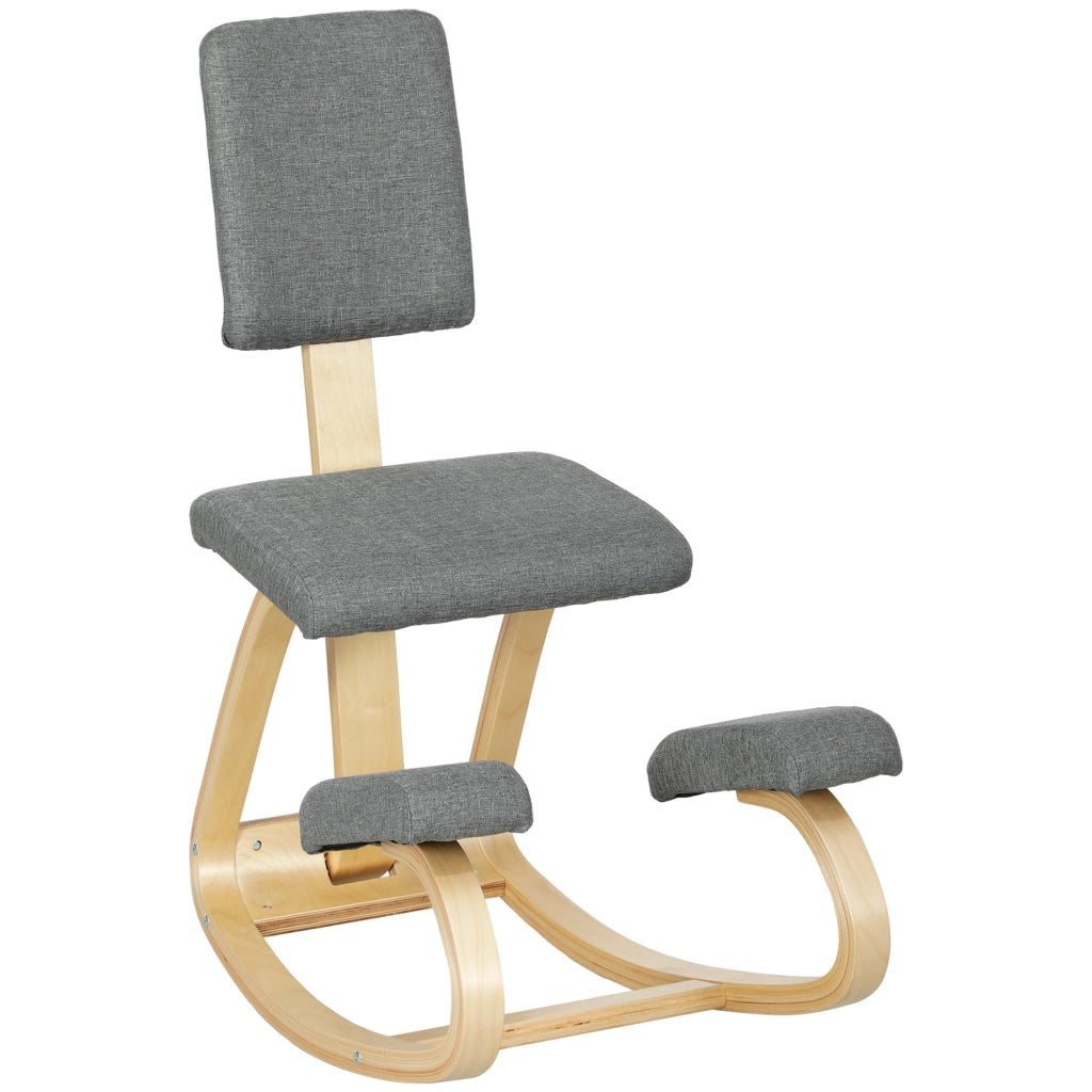 Sedia ergonomica inginocchiatoio ¨C Xylo ¨C legno con schienale basculante grigio