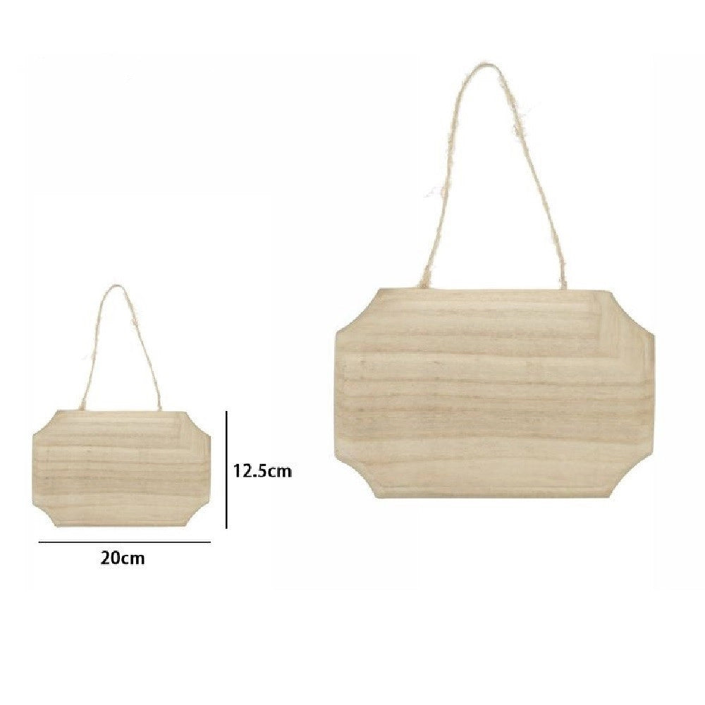 Trade Shop - Decorazione Legno Naturale Decoupage Appendere Con Corda Insegna 20x12.5cm 68101 -