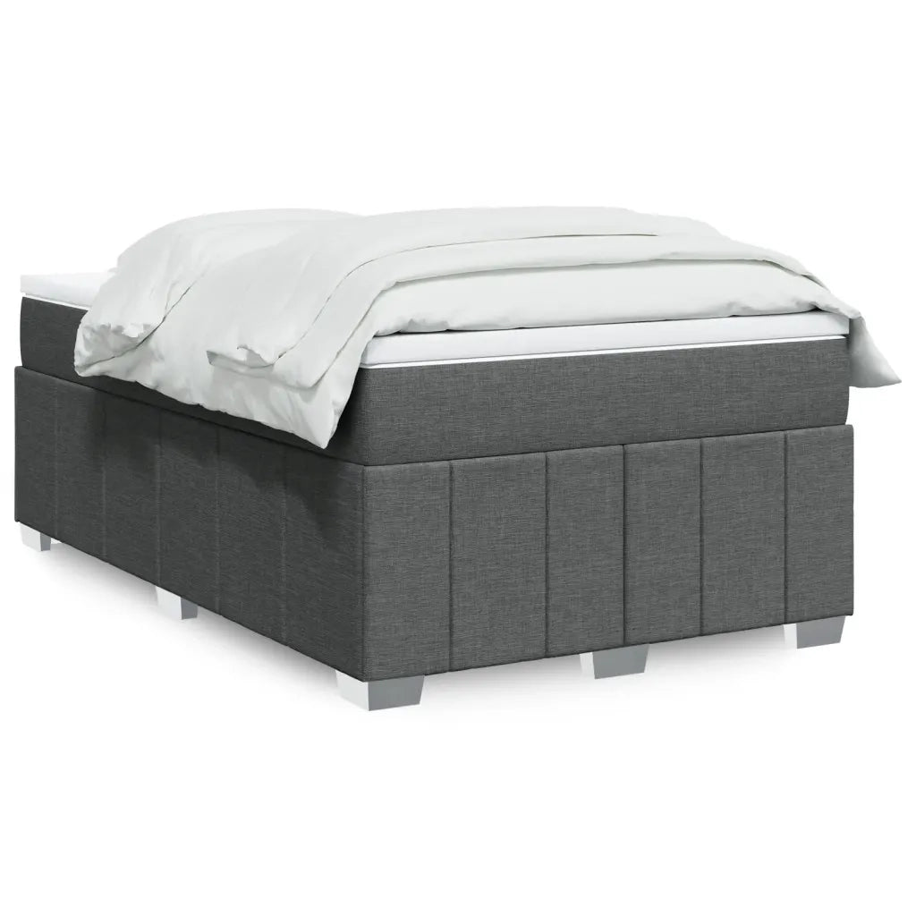 Giroletto a Molle con Materasso Grigio Scuro 120x200 cm Tessuto
