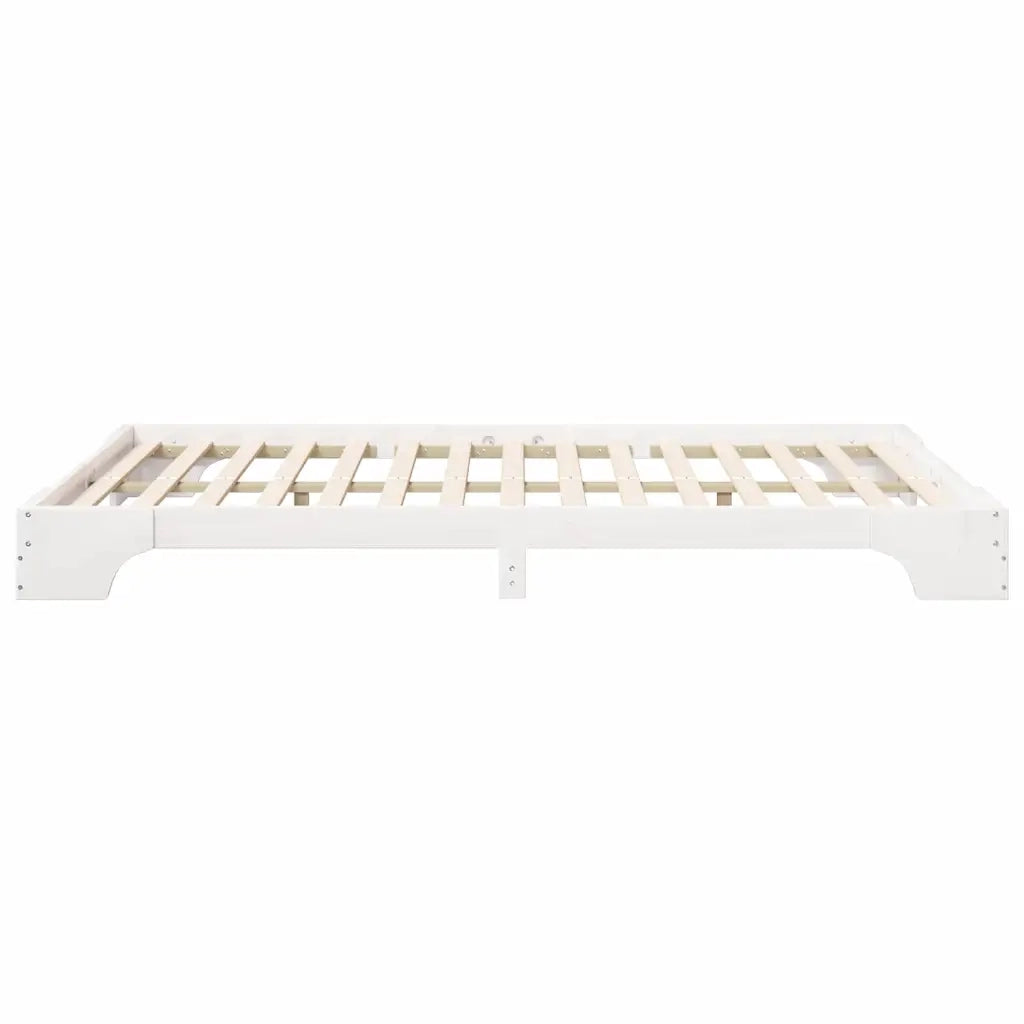 Struttura del letto-Giroletto-Rete del Letto Bianco 140 x 210 cm Pino massello 626214