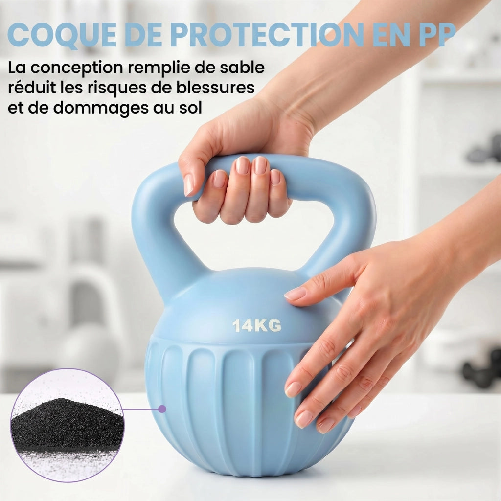 Kettlebell 14 kg ¨C Xylo ¨C Maniglia Antiscivolo, Blu