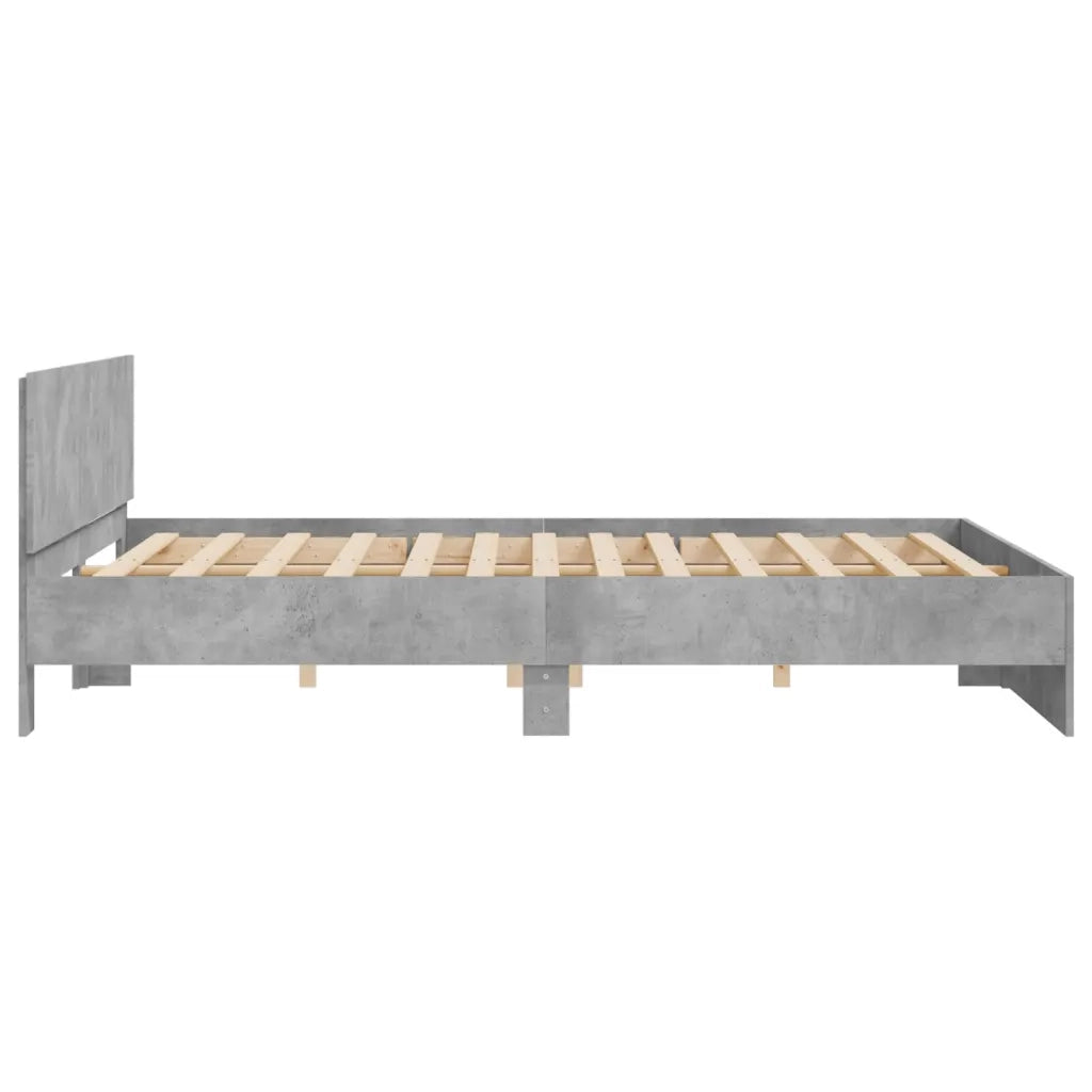 Letto matrimoniale | Letto per adulti | Giroletto con Testiera Grigio Cemento 180x200 cm