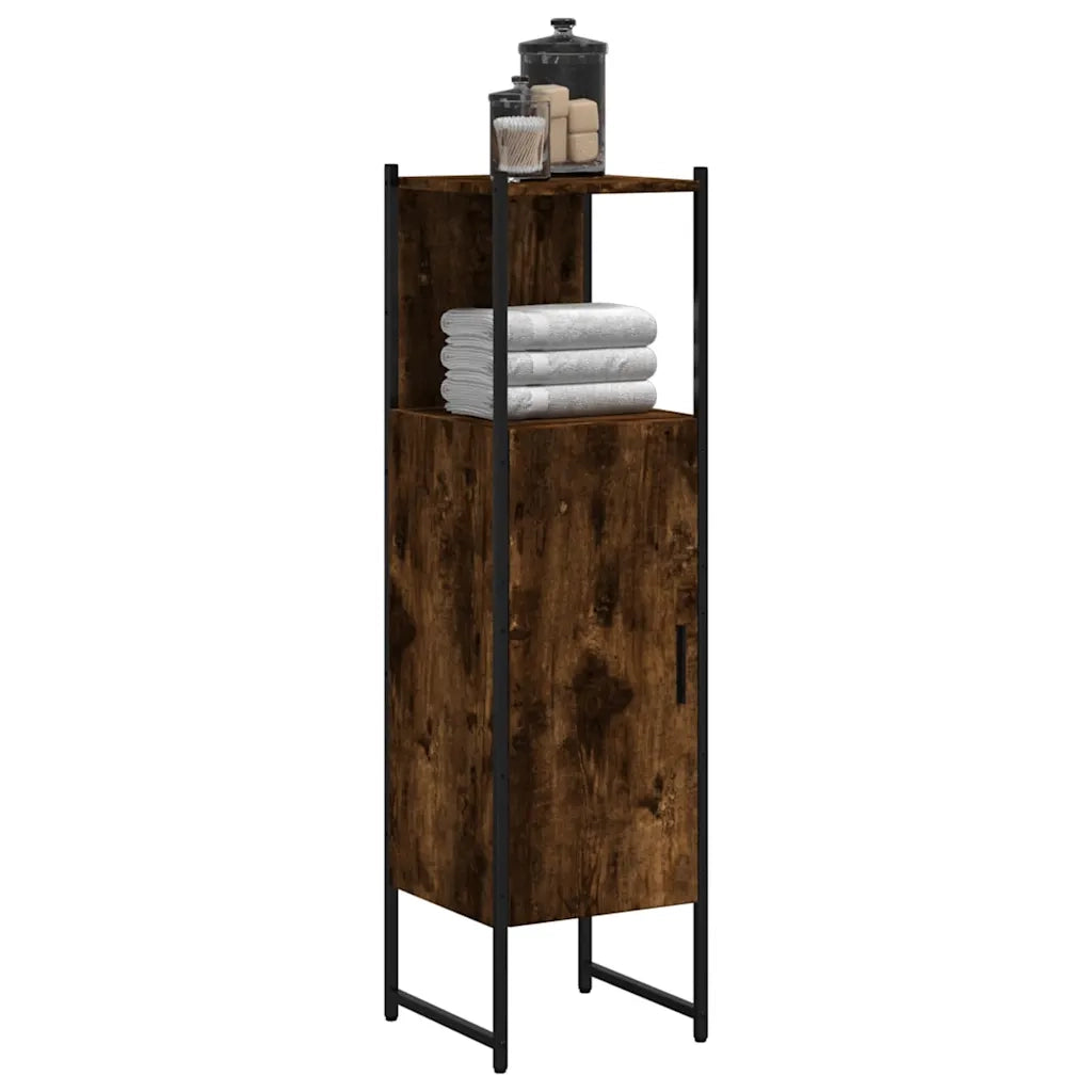Mobile da Bagno Rovere Fumo 33x33x120,5 cm in Legno Multistrato 842468