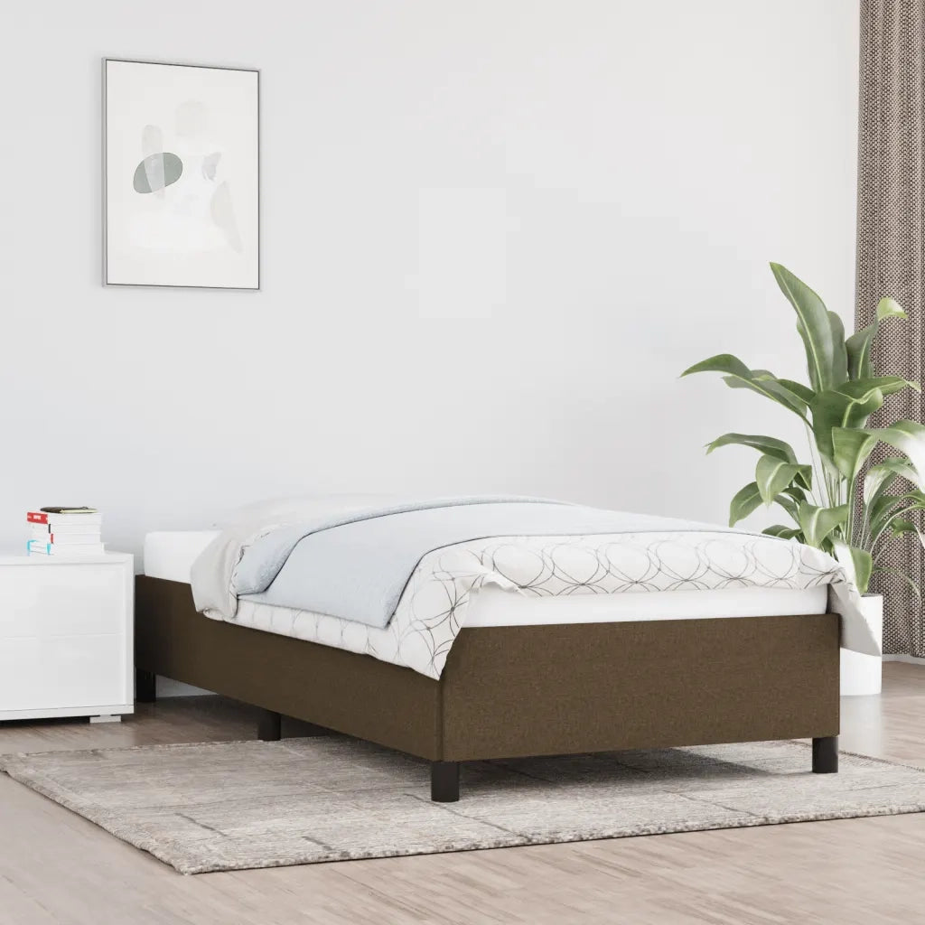 Letto singolo | Letto per adulti | Giroletto senza Materasso Marrone Scuro 80x200 cm Tessuto