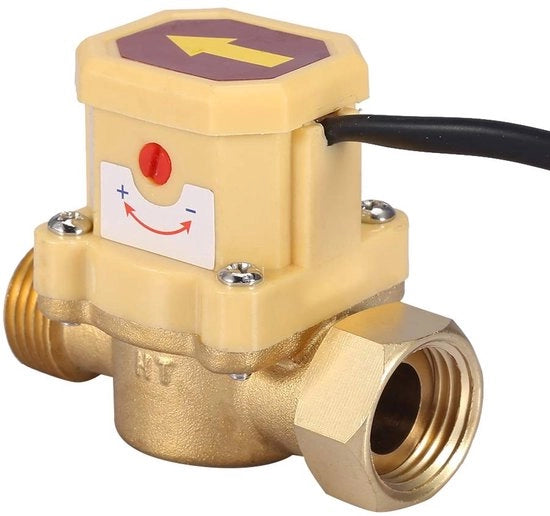 Regolatore di flusso d'acqua - Sensore di flusso regolabile - Interruttore di alimentazione automatico - Formato G1/2-G1/2 - Ideale per riscaldatori d'acqua...