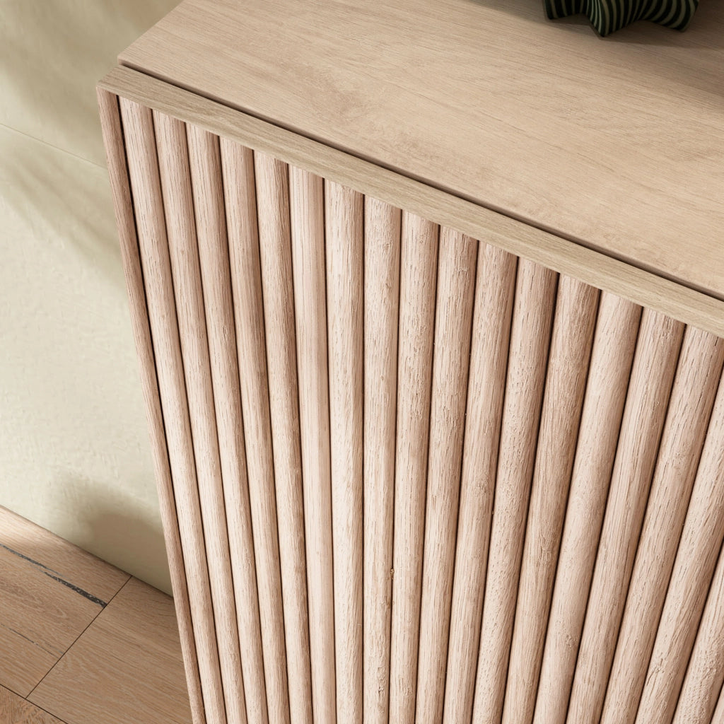 Scarpiera Herdasa effetto rovere chiaro ante stampa doghe chiaro 87x90x27cm