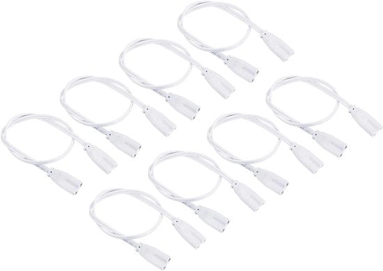 Cavo di collegamento LED per tubi LED 40 cm - 2 pinne - cavo di collegamento a doppia polarità per illuminazione - prolunga - set da 8 - compatibile con T4, T5, T8 - accessori di illuminazione