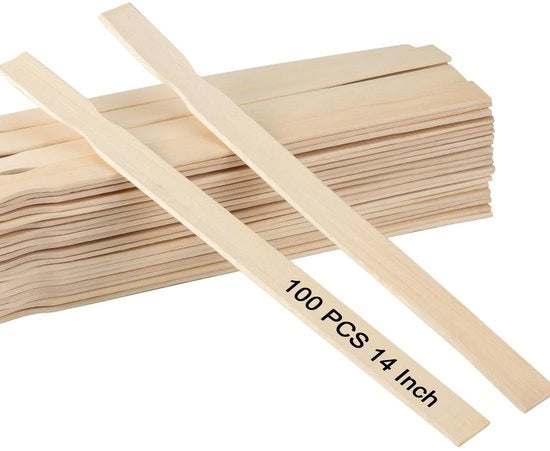Stecchi per mescolare vernice 100 pezzi - Pennelli per mescolare vernice - Stecchi per verniciatori - 35 cm - Sostenibili - Ideali per artigianato - Pennello per mescolare vernice